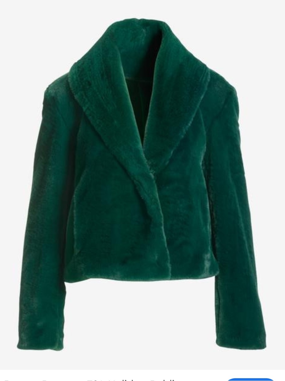 Dolce Cabo Extremely Soft Shawl Collar Versatile Faux Fur Jacket Emerald Green